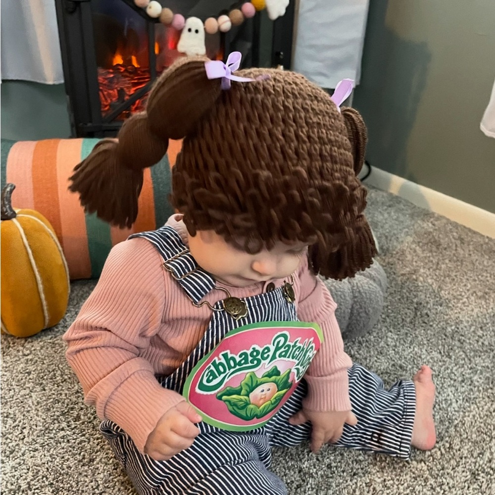 Cabbage Patch Kids Costume with Brown Wig